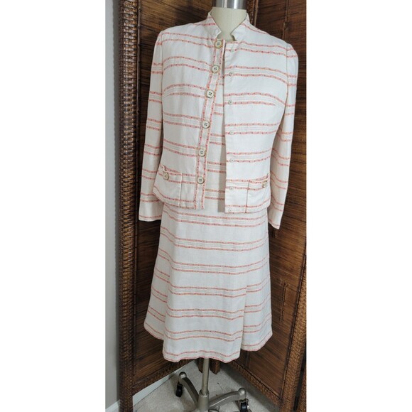 Rare Vintage 60s Leonard Arkin 2pc Linen Dress Suit VTG Size 12 (Modern 8?) - Picture 16 of 16